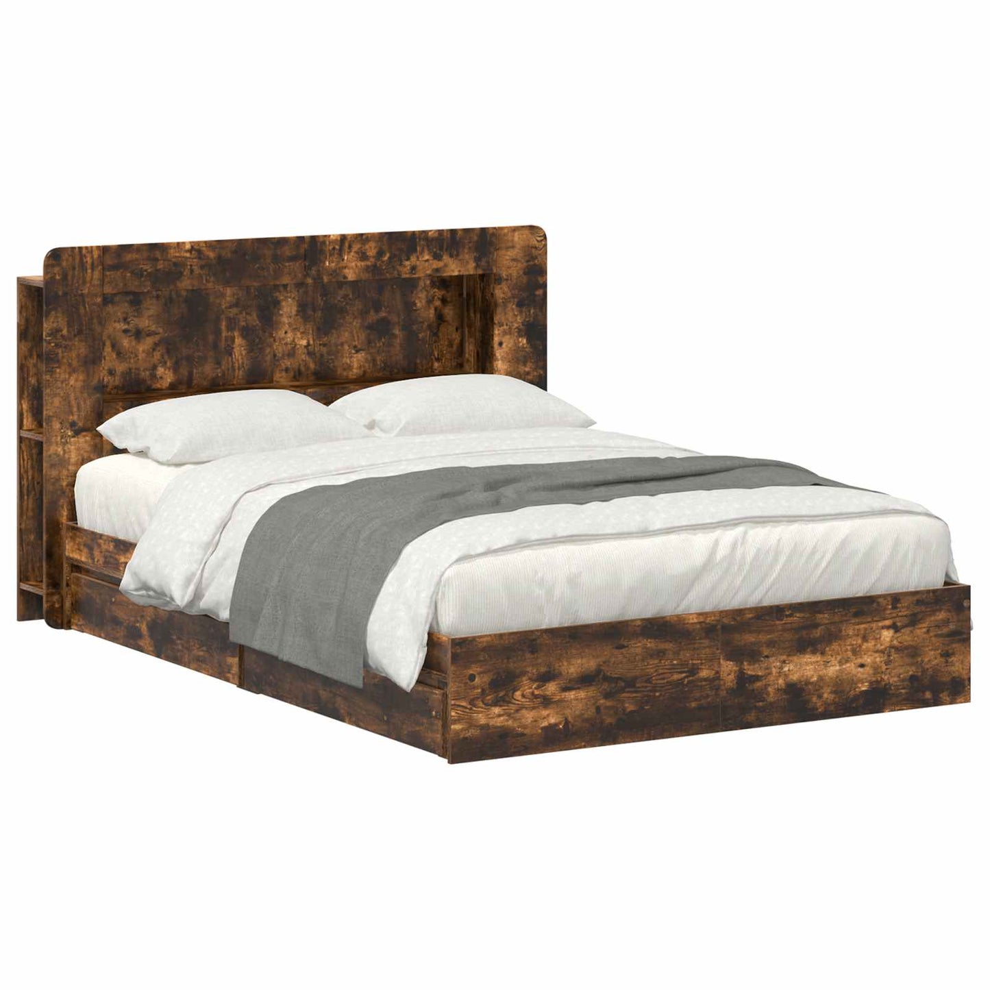 Telaio del letto con storage Rovere Fumo 135 x 190 cm | homemem39