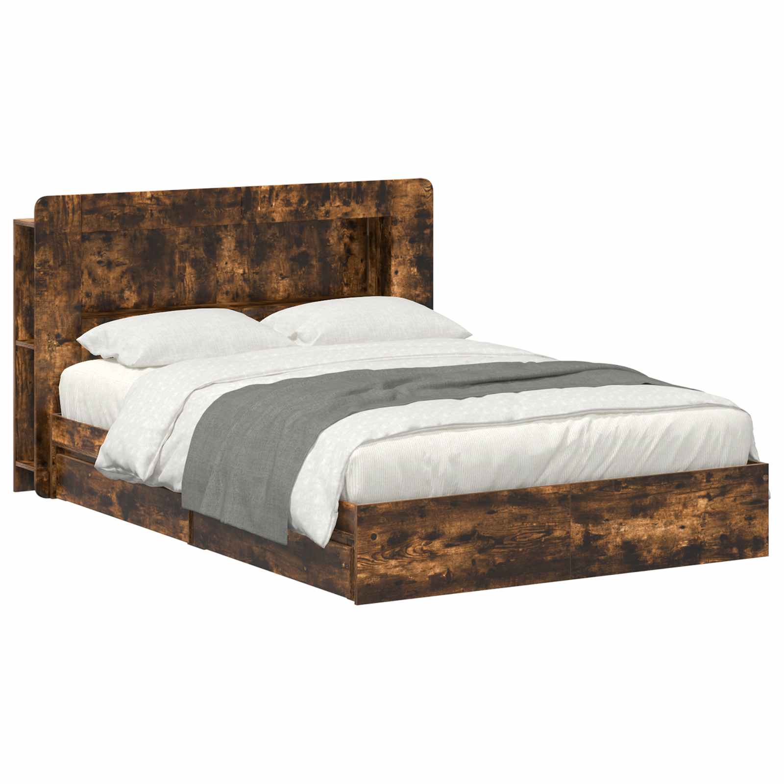 Telaio del letto con storage Rovere Fumo 135 x 190 cm | homemem39