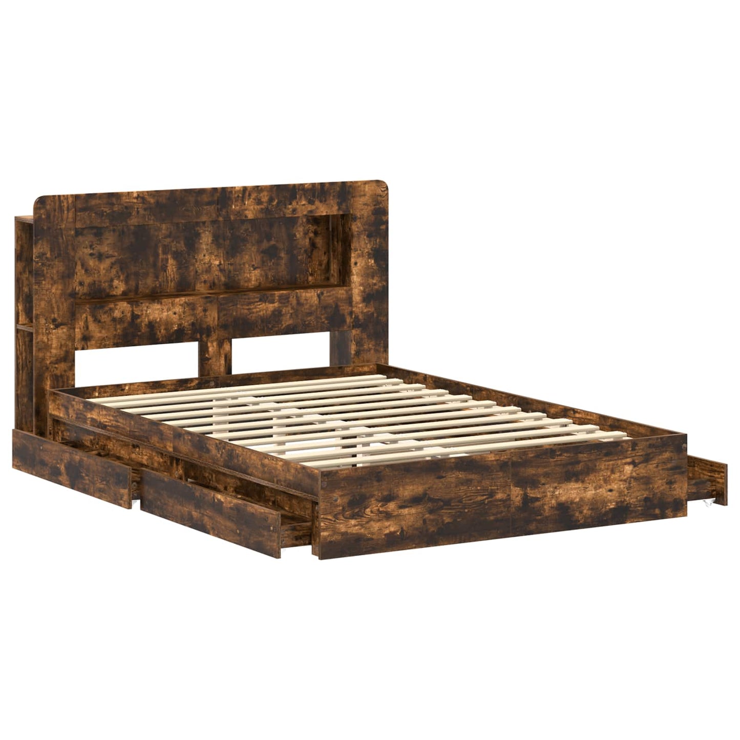 Telaio del letto con storage Rovere Fumo 135 x 190 cm | homemem39