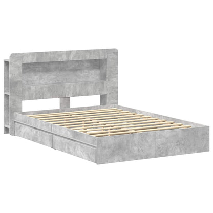 Telaio del letto con storage Grigio Cemento 150 x 200 cm | homemem39