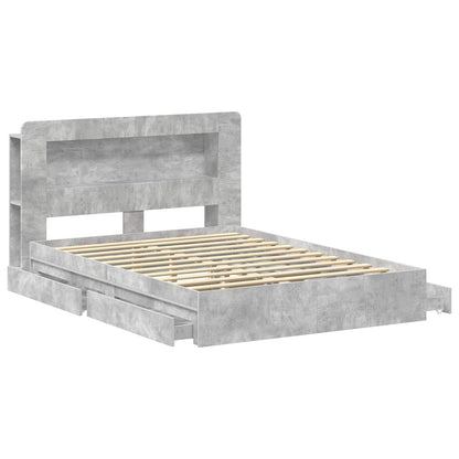 Telaio del letto con storage Grigio Cemento 150 x 200 cm | homemem39