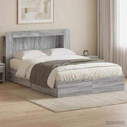 Telaio del letto con storage Sonoma grigio 150 x 200 cm | homemem39