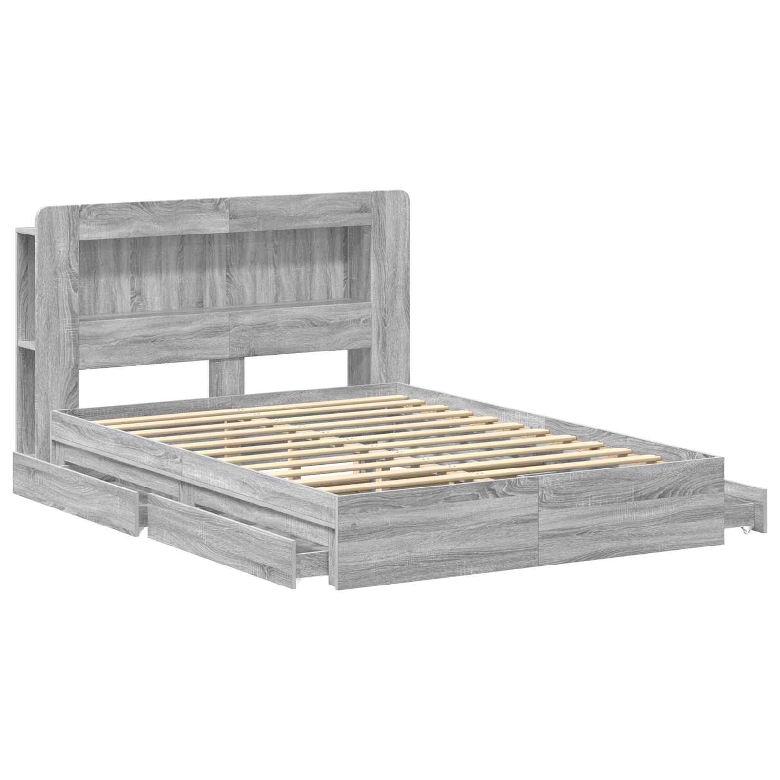 Telaio del letto con storage Sonoma grigio 150 x 200 cm | homemem39