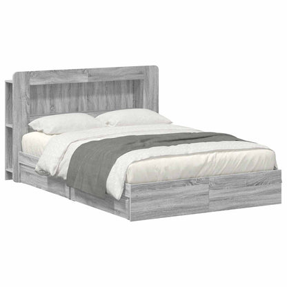 Telaio del letto con storage Sonoma grigio 160 x 200 cm