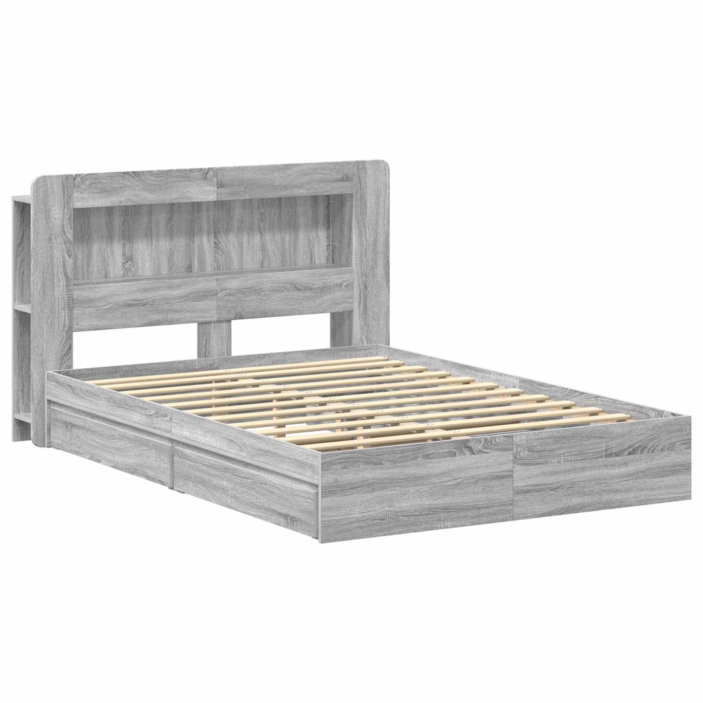 Telaio del letto con storage Sonoma grigio 160 x 200 cm