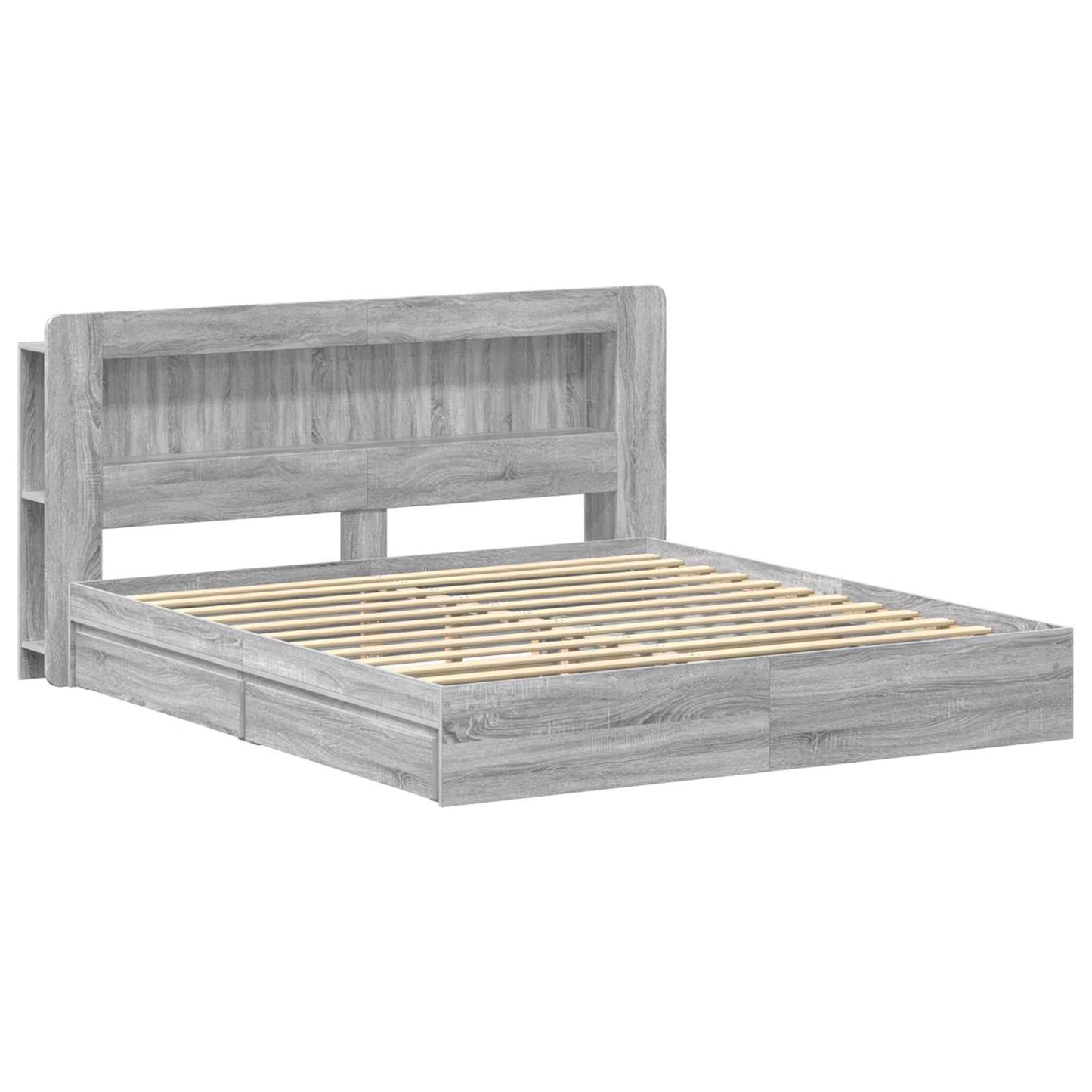 Telaio del letto con storage Sonoma grigio 180 x 200 cm | homemem39