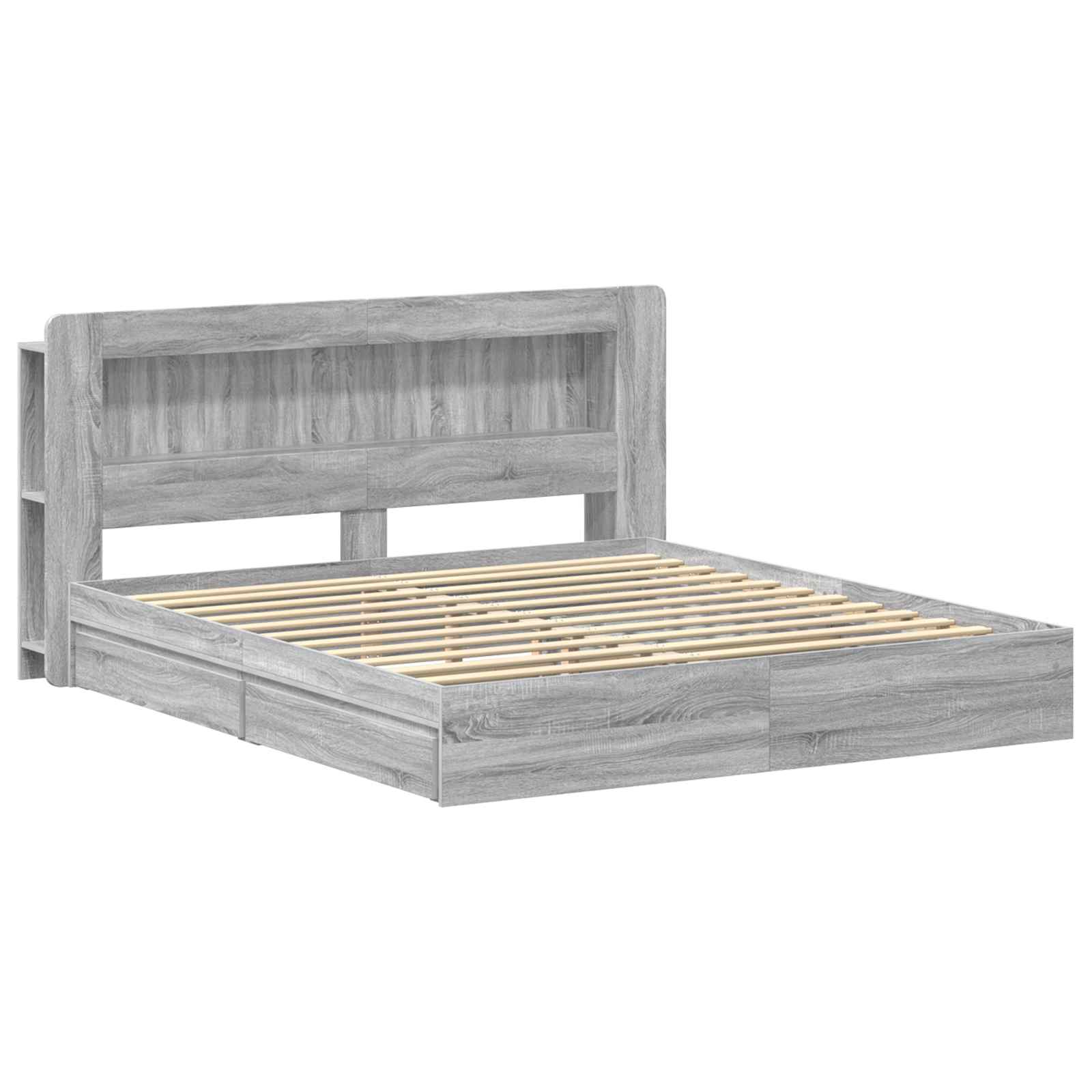 Telaio del letto con storage Sonoma grigio 180 x 200 cm | homemem39