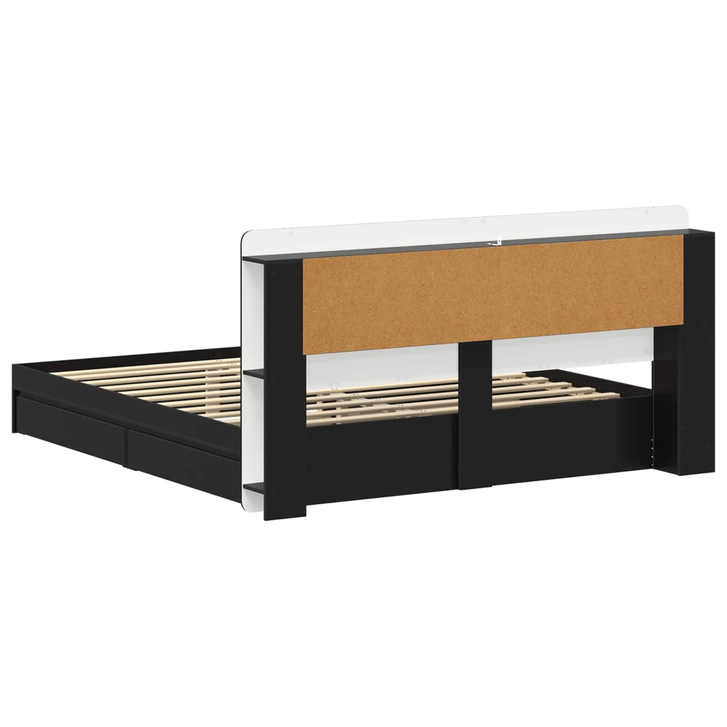 Telaio del letto con storage con cassetto Nero 200 x 200 cm