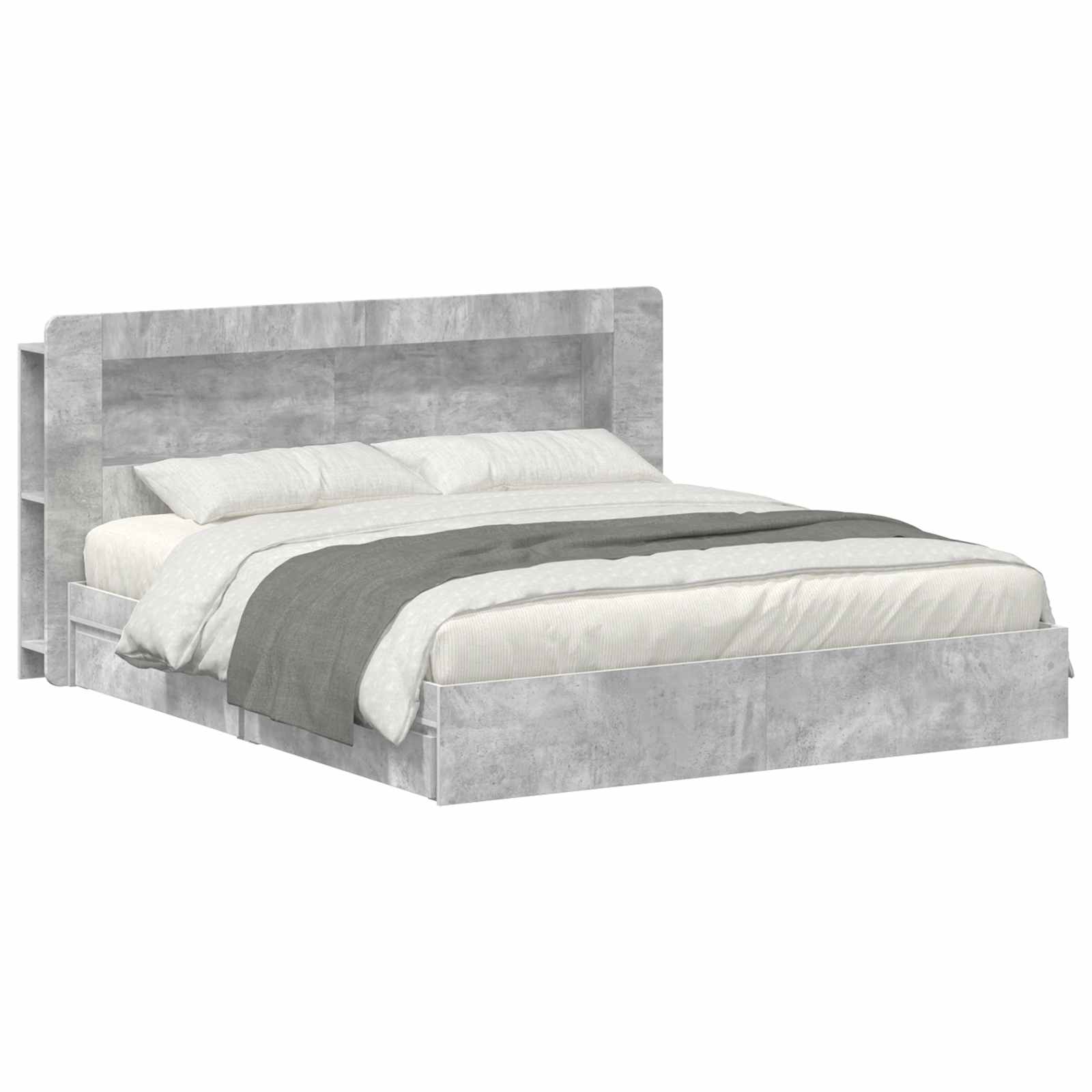 Telaio del letto con storage Grigio Cemento 200 x 200 cm | homemem39