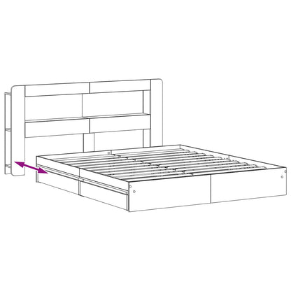 Telaio del letto con storage Grigio Cemento 200 x 200 cm