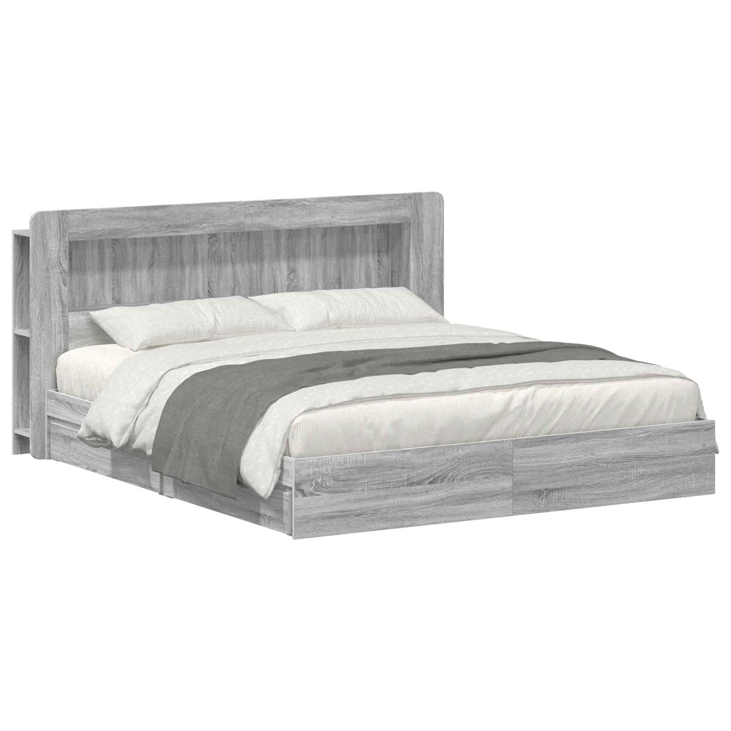 Telaio del letto con storage Sonoma grigio 200 x 200 cm | homemem39
