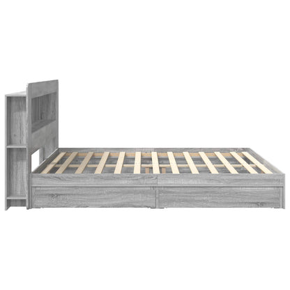 Telaio del letto con storage Sonoma grigio 200 x 200 cm | homemem39