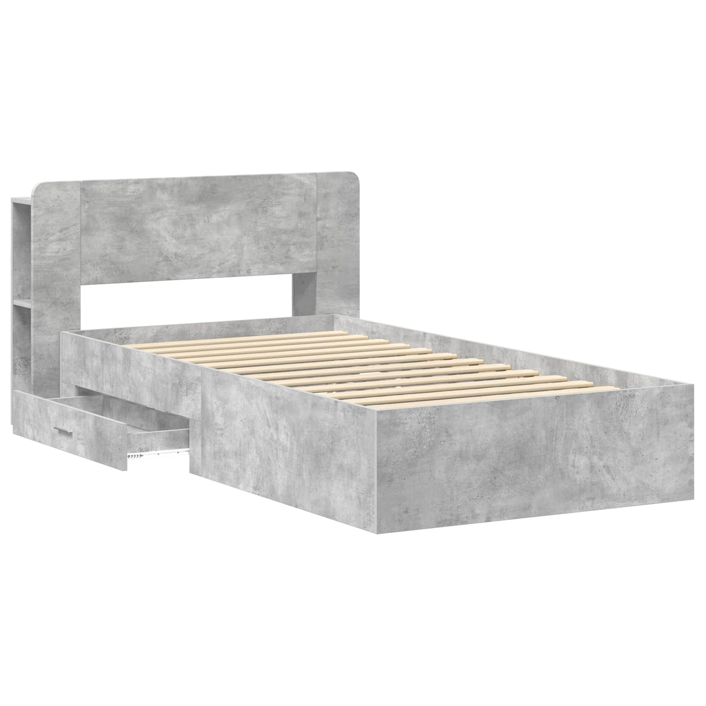 Telaio del letto con storage Grigio Cemento 75 x 190 cm | homemem39