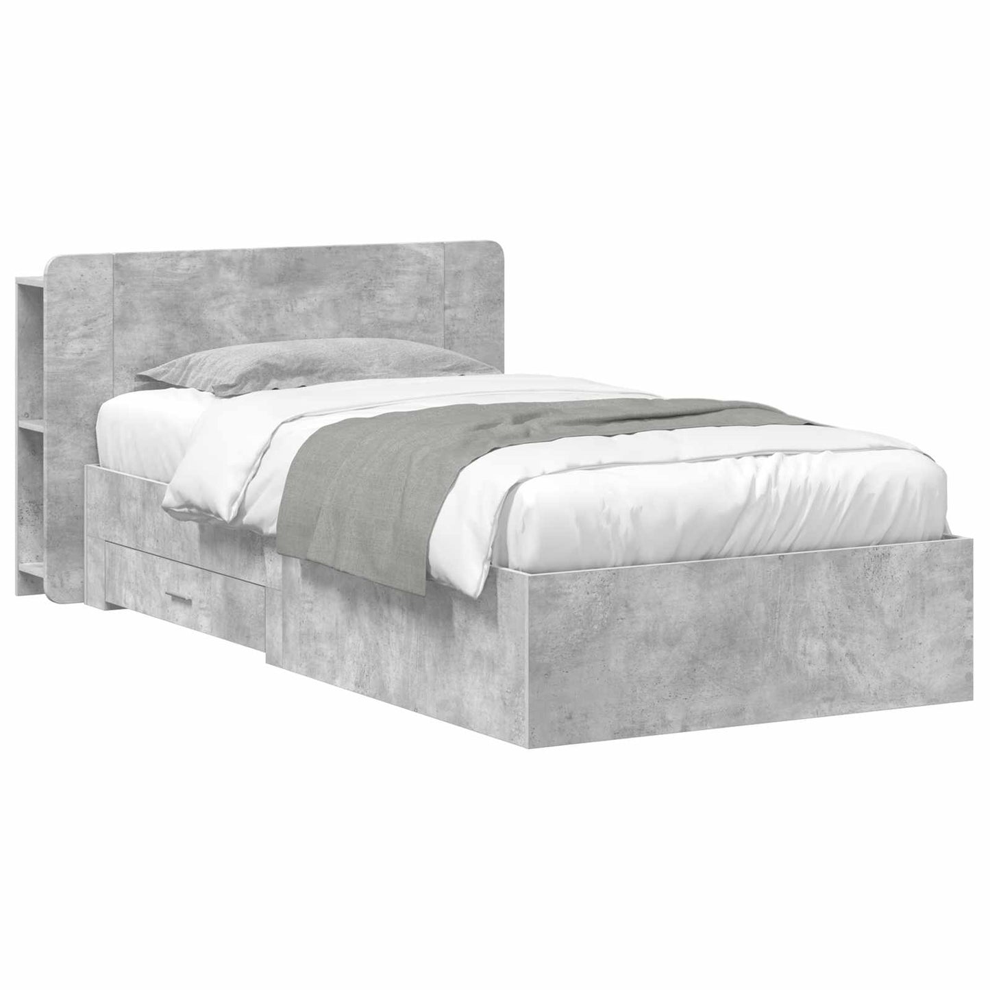 Telaio del letto con storage Grigio Cemento 80 x 200 cm | homemem39