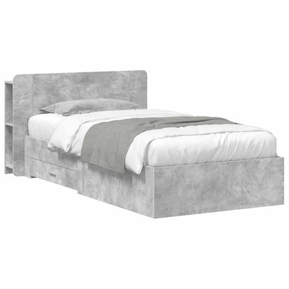 Telaio del letto con storage Grigio Cemento 80 x 200 cm | homemem39