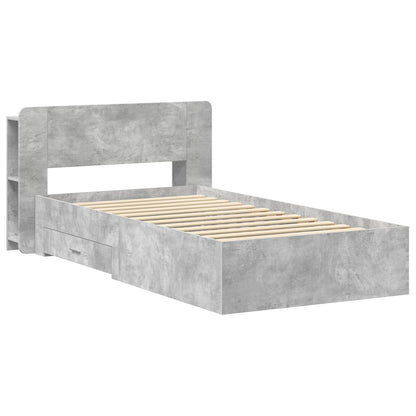 Telaio del letto con storage Grigio Cemento 80 x 200 cm | homemem39