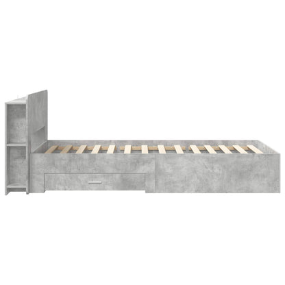 Telaio del letto con storage Grigio Cemento 80 x 200 cm | homemem39