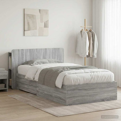 Telaio del letto con storage Sonoma grigio 80 x 200 cm | homemem39