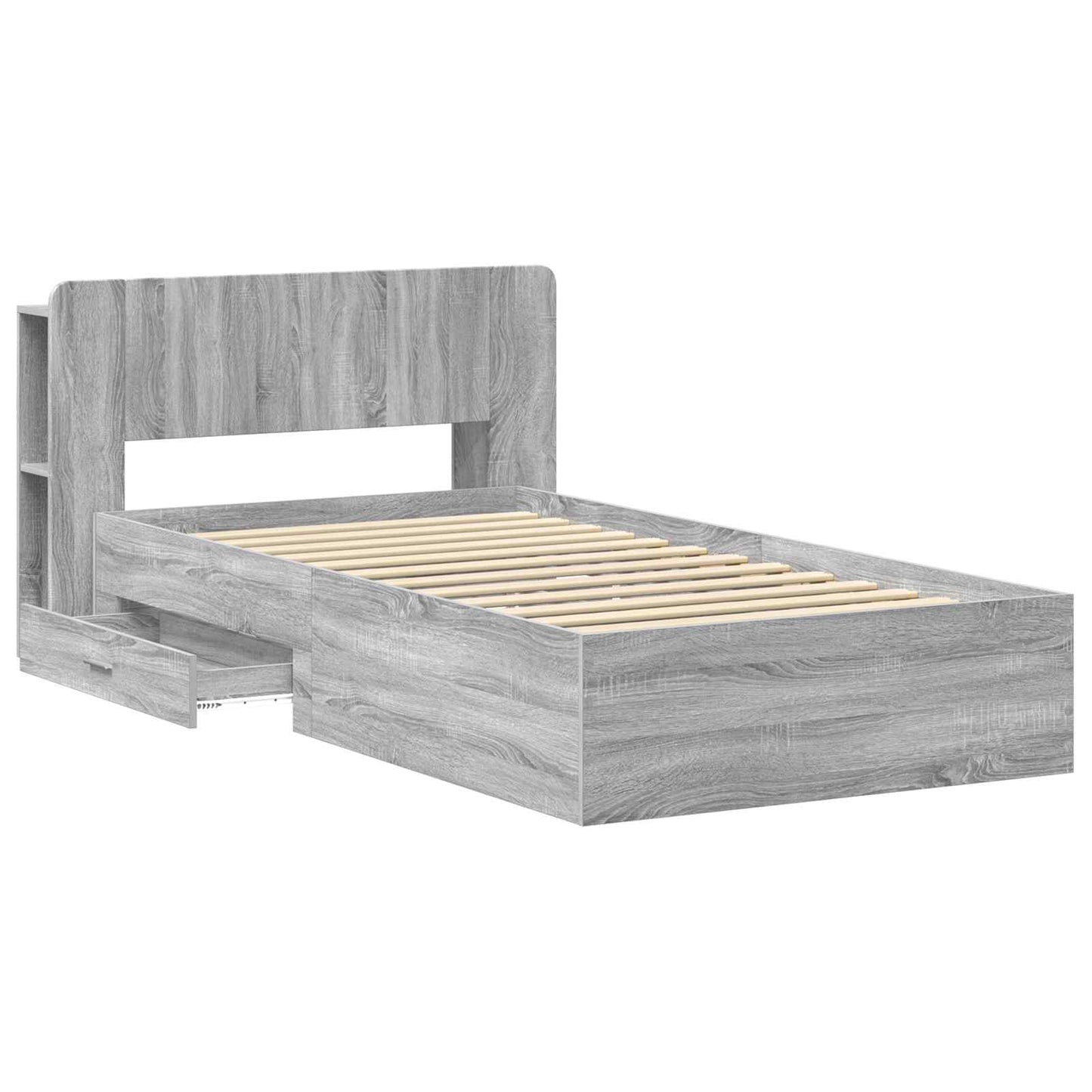 Telaio del letto con storage Sonoma grigio 80 x 200 cm | homemem39