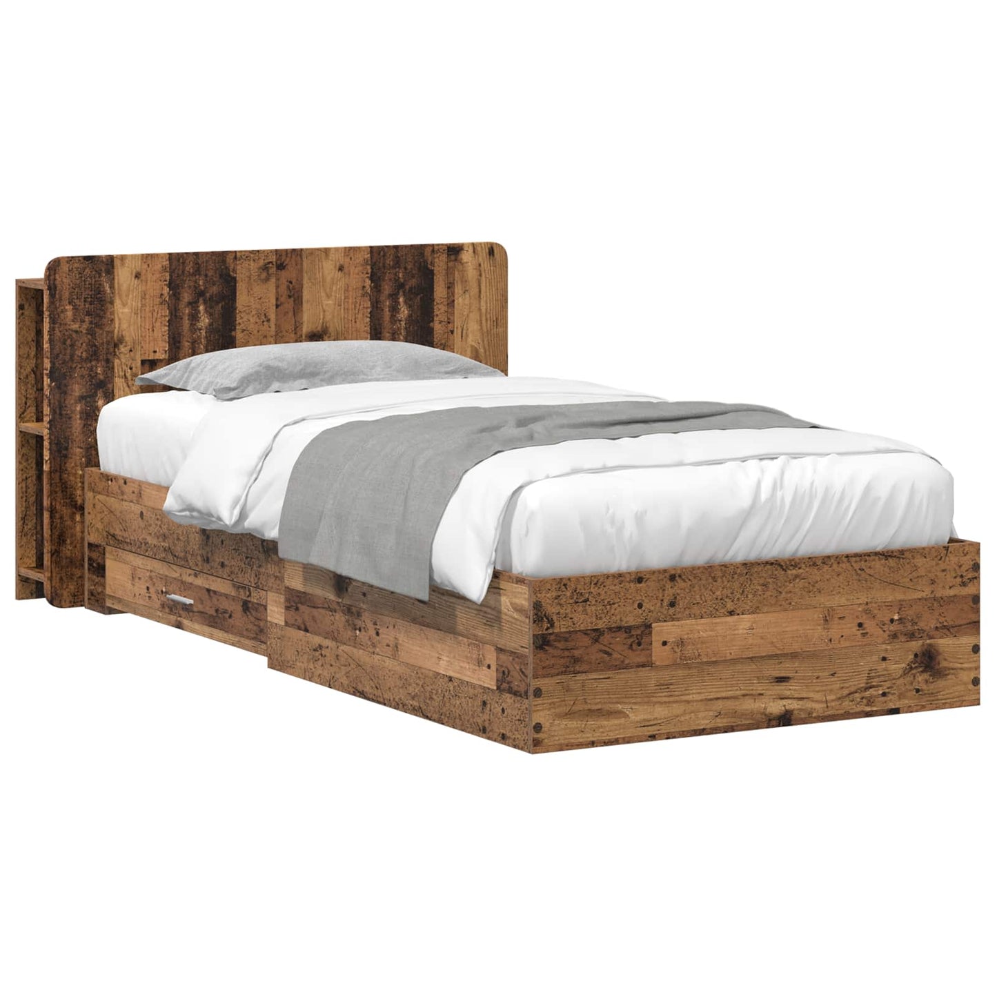 Telaio del letto con storage Legno antico 80 x 200 cm | homemem39