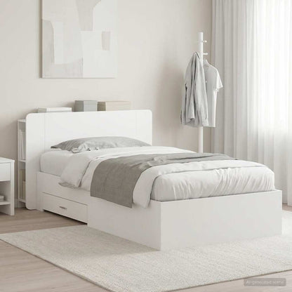 Telaio del letto con storage con testiera Bianco 80 x 200 cm | homemem39