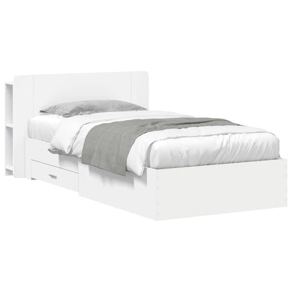 Telaio del letto con storage con testiera Bianco 80 x 200 cm | homemem39