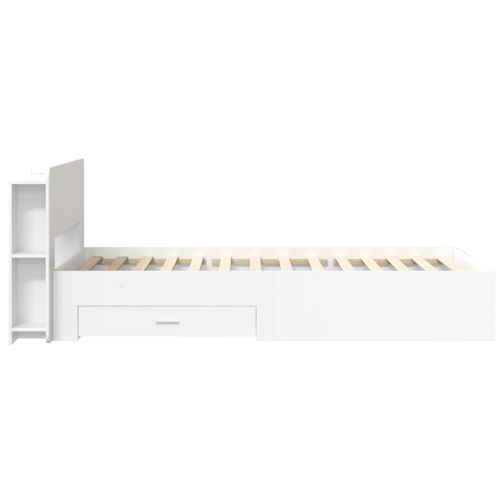 Telaio del letto con storage con testiera Bianco 80 x 200 cm | homemem39