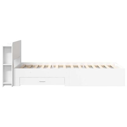Telaio del letto con storage con testiera Bianco 80 x 200 cm | homemem39