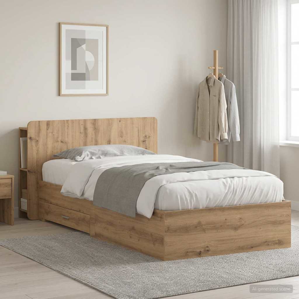 Telaio del letto con storage Rovere Artigianale 90 x 190 cm | homemem39