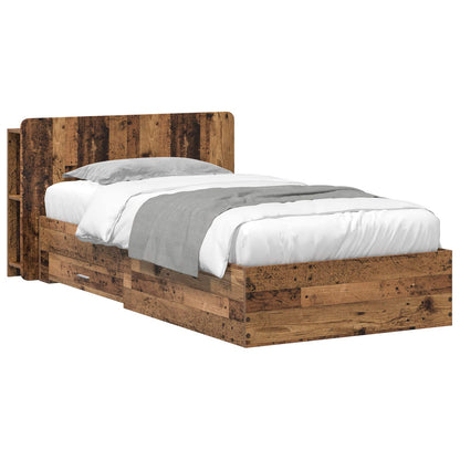 Telaio del letto con storage Legno antico 90 x 190 cm | homemem39