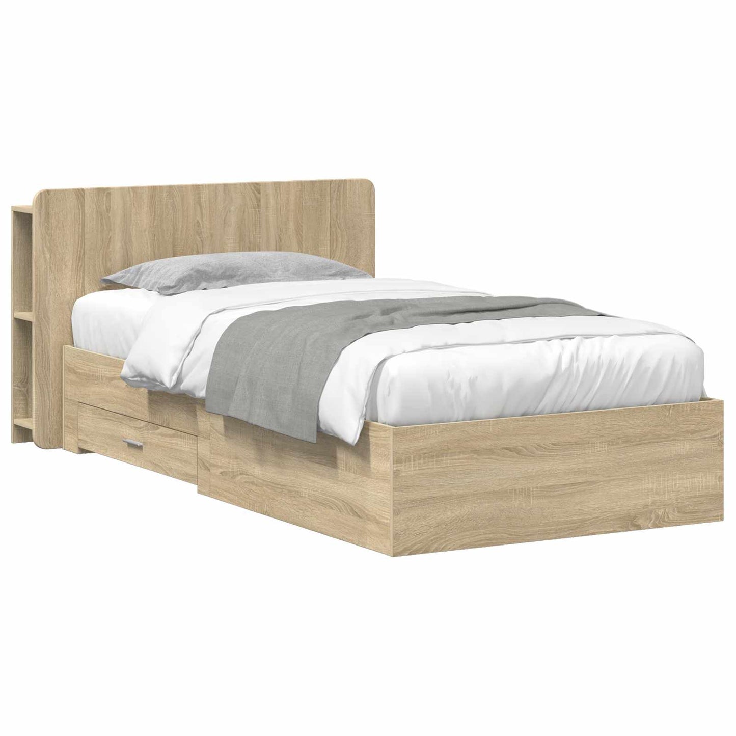 Telaio del letto con storage Rovere Sonoma 90 x 190 cm | homemem39