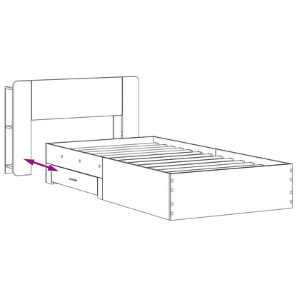 Telaio del letto con storage Rovere Sonoma 90 x 190 cm | homemem39