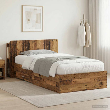 Telaio del letto con storage Legno antico 100 x 200 cm | homemem39