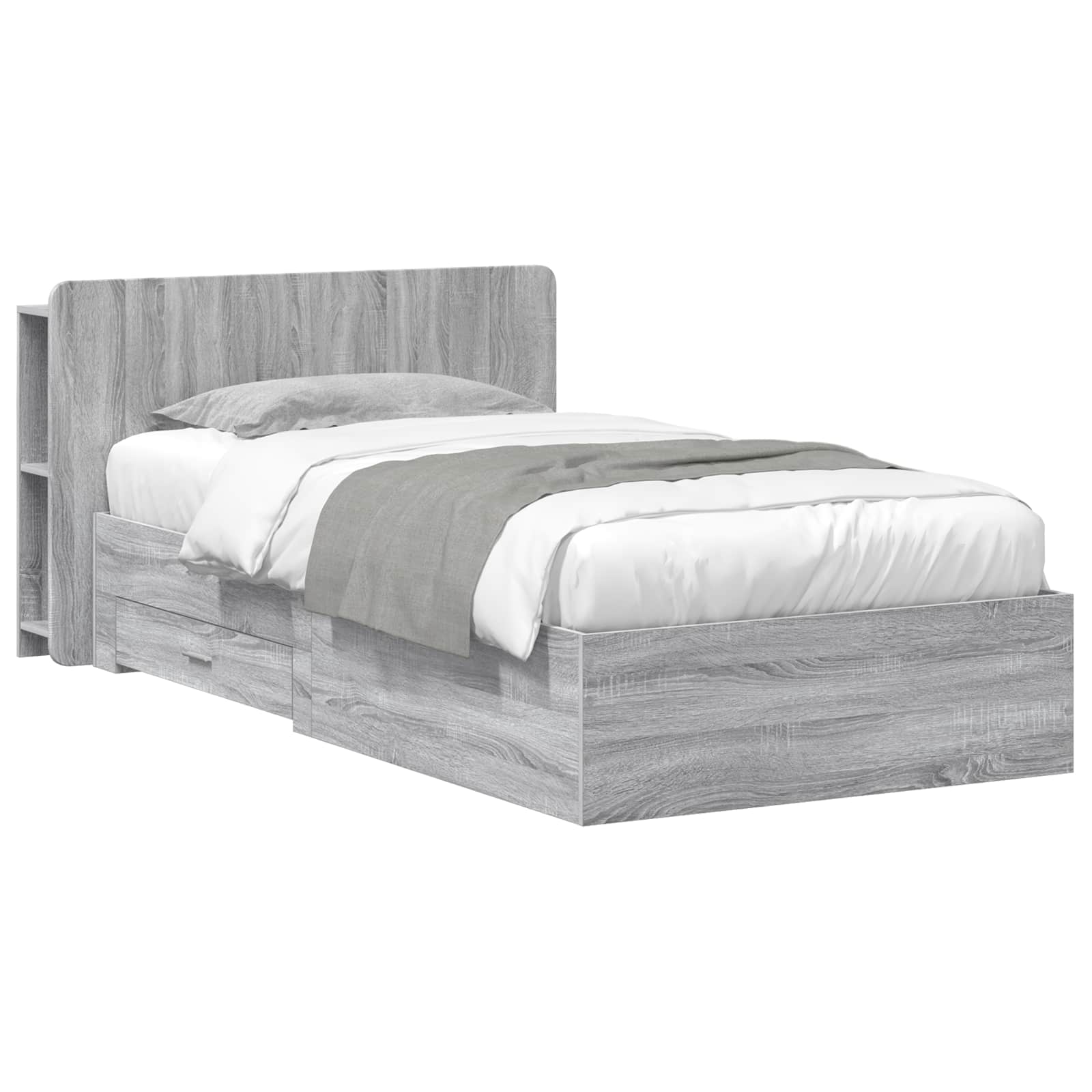 Telaio del letto con storage Sonoma grigio 90 x 200 cm | homemem39