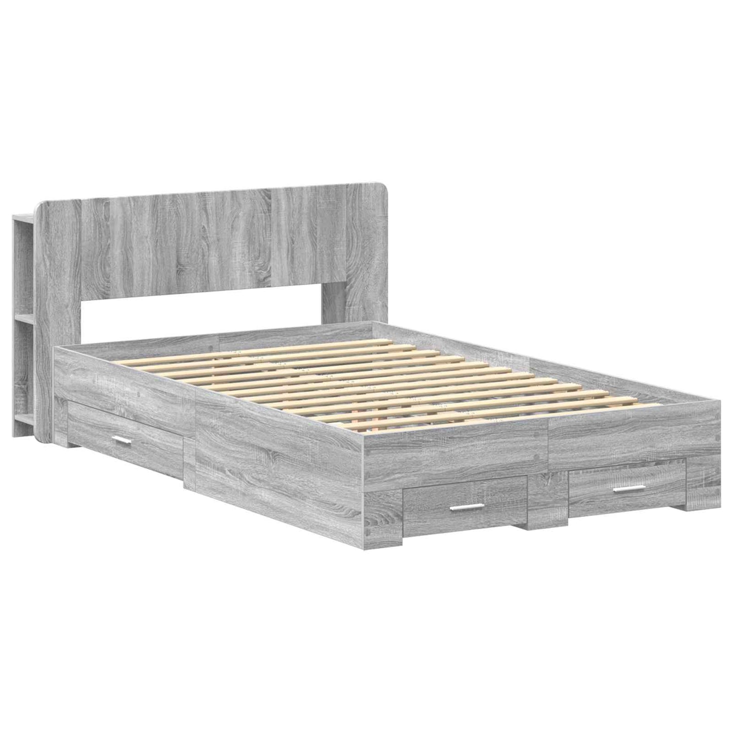 Telaio del letto con storage Sonoma grigio 120 x 190 cm | homemem39