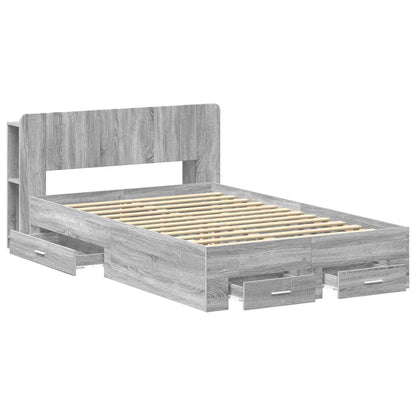 Telaio del letto con storage Sonoma grigio 120 x 190 cm | homemem39