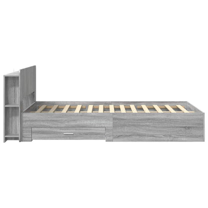 Telaio del letto con storage Sonoma grigio 120 x 190 cm | homemem39