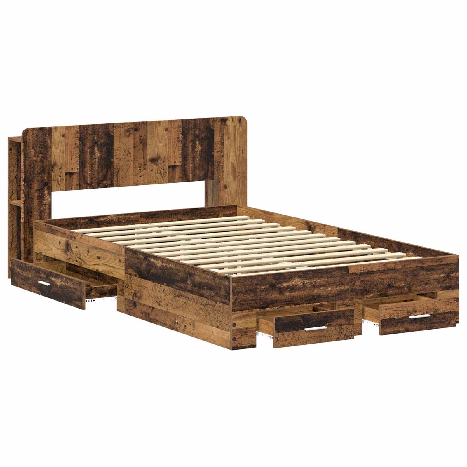 Telaio del letto con storage Legno antico 120 x 190 cm | homemem39
