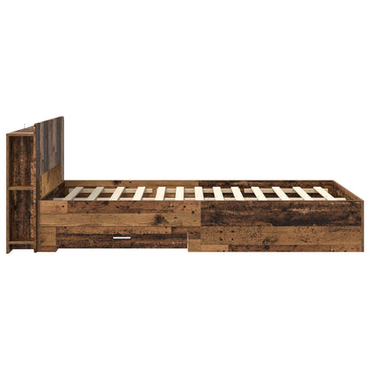 Telaio del letto con storage Legno antico 120 x 190 cm | homemem39