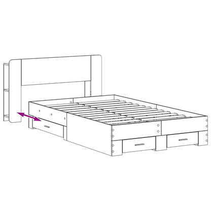 Telaio del letto con storage Rovere Fumo 120 x 190 cm | homemem39