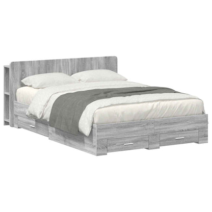 Telaio del letto con storage Sonoma grigio 140 x 200 cm | homemem39