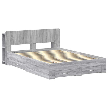 Telaio del letto con storage Sonoma grigio 140 x 200 cm | homemem39