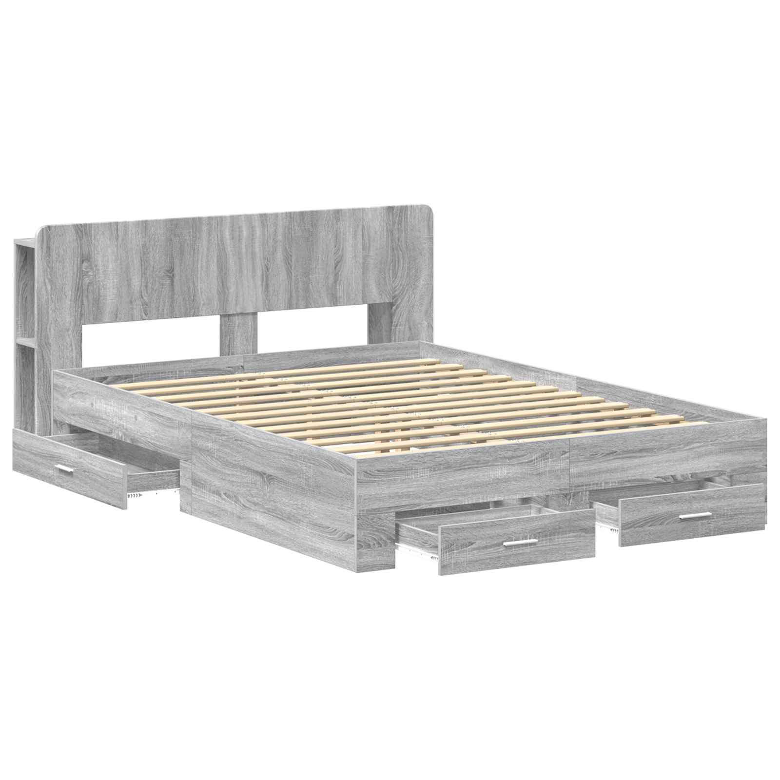 Telaio del letto con storage Sonoma grigio 140 x 200 cm | homemem39