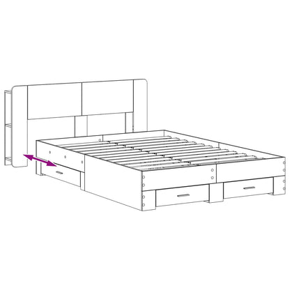 Telaio del letto con storage Sonoma grigio 140 x 200 cm | homemem39