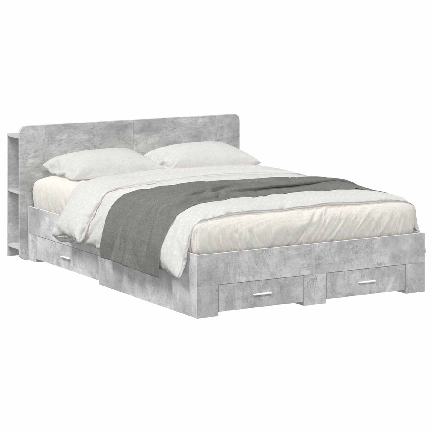 Telaio del letto con storage Grigio Cemento 150 x 200 cm | homemem39