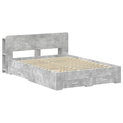 Telaio del letto con storage Grigio Cemento 150 x 200 cm | homemem39