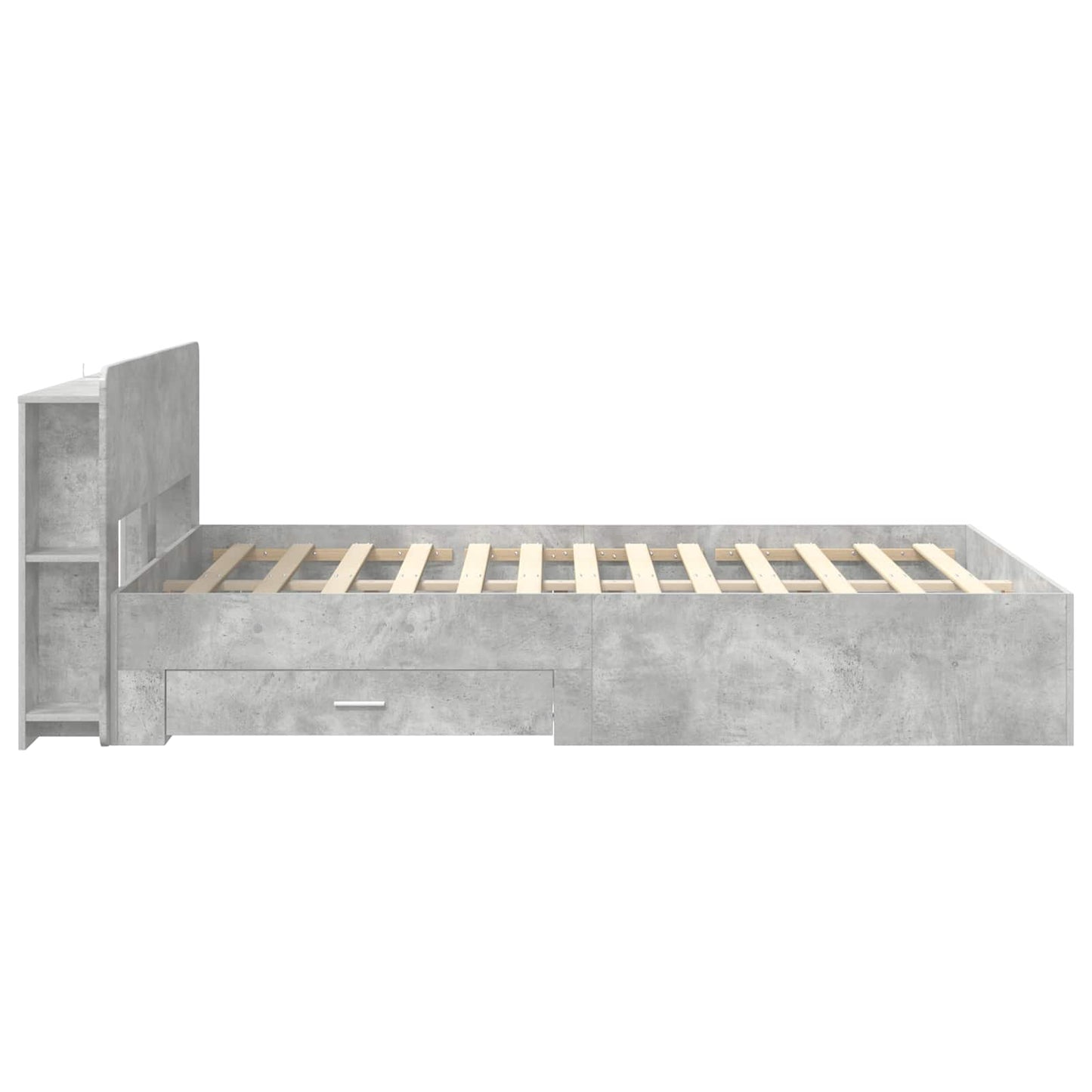 Telaio del letto con storage Grigio Cemento 150 x 200 cm | homemem39
