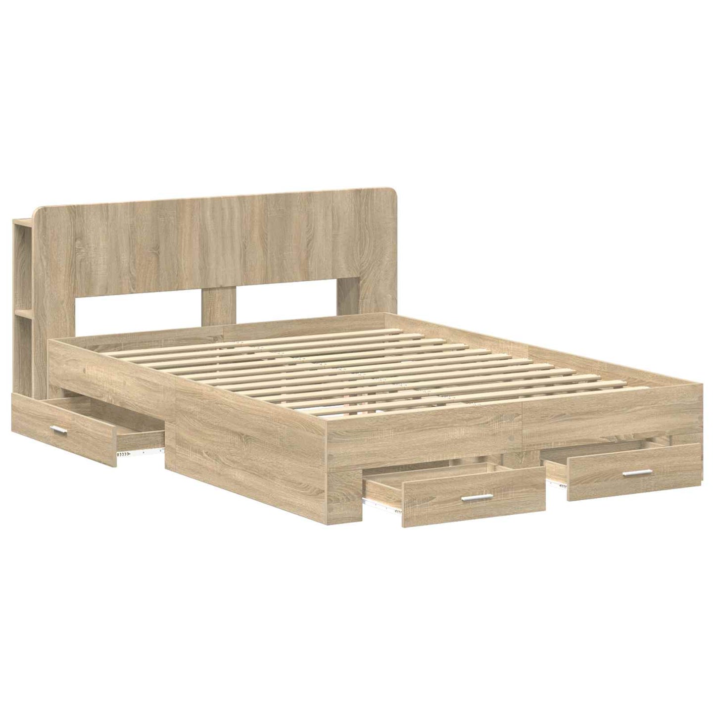 Telaio del letto con storage Rovere Sonoma 150 x 200 cm | homemem39