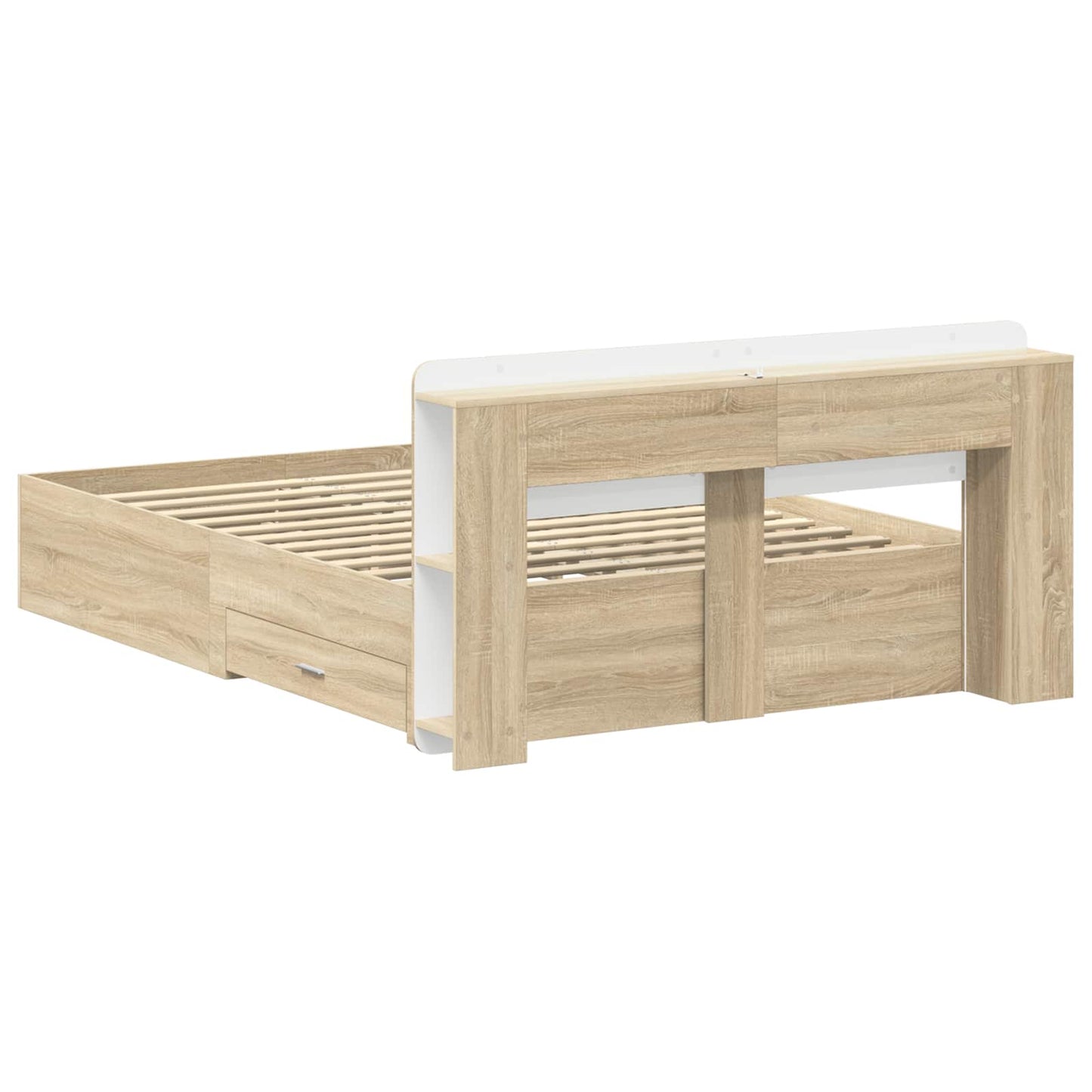 Telaio del letto con storage Rovere Sonoma 150 x 200 cm | homemem39