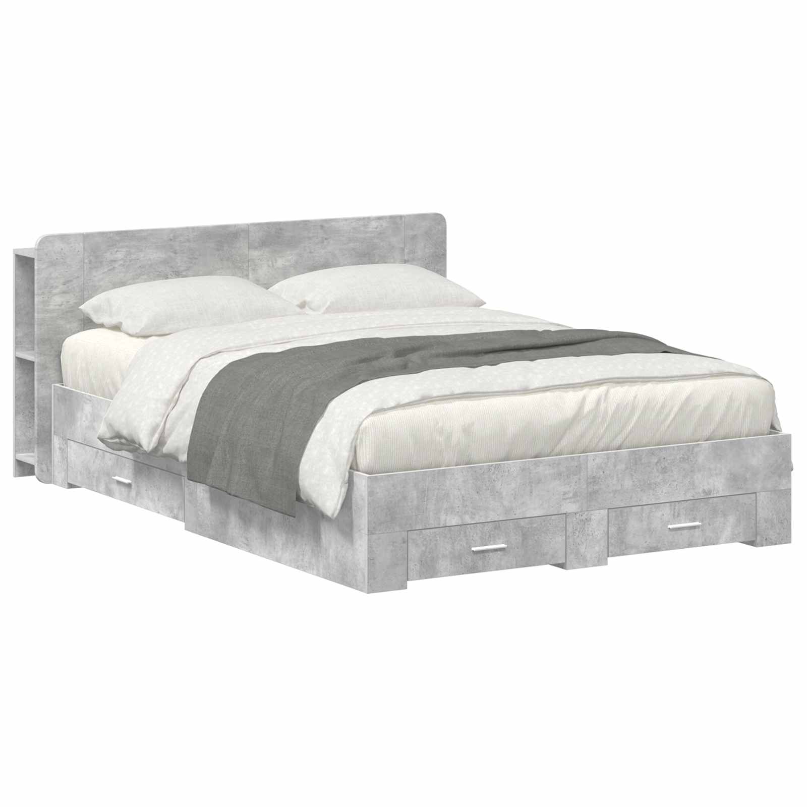 Telaio del letto con storage Grigio Cemento 160 x 200 cm | homemem39